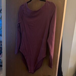 Long Sleeve Burgundy Bodysuit